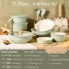 image:imageCAROTE Pots and Pans Set Nonstick Cookware Set Detachable Handle 19pcs Induction Kitchen Cookware Sets Non Stick with Removable Handle RV Cookware Set Oven Safe PinkSage Green