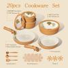 image:imageCarote 21pcs Ceramic Cookware Set with Detachable Handles Pots and Pans Set Non Stick RV Kitchen Cooking Pot and Pan Dishwasher Safe Nontoxic Induction Cookware PFAS and PFOA Free Olive GreenOrange