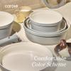 image:imageCarote 21pcs Ceramic Cookware Set with Detachable Handles Pots and Pans Set Non Stick RV Kitchen Cooking Pot and Pan Dishwasher Safe Nontoxic Induction Cookware PFAS and PFOA Free Olive GreenGray