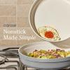 image:imageCarote 21pcs Ceramic Cookware Set with Detachable Handles Pots and Pans Set Non Stick RV Kitchen Cooking Pot and Pan Dishwasher Safe Nontoxic Induction Cookware PFAS and PFOA Free Olive GreenGray