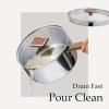 image:imageCAROTE15Qt amp 3Qt Stainless Steel Saucepan Set Triple Ply Stainless Steel Pot Saucepan with Glass Lid Small Sauce Pot with Wooden Handle Easy Pour Rim Mothers Day GiftsSilver