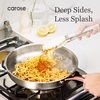 image:imageCAROTE 3Piece TriPly Stainless Steel Frying Pan Set Skillet Set 81012 Induction Compatible Oven amp Dishwasher Safe Silver HandleGold