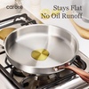 image:imageCAROTE 3Piece TriPly Stainless Steel Frying Pan Set Skillet Set 81012 Induction Compatible Oven amp Dishwasher Safe Silver HandleGold