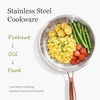 image:imageCAROTE 3Piece TriPly Stainless Steel Frying Pan Set Skillet Set 81012 Induction Compatible Oven amp Dishwasher Safe Silver HandleGold