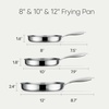 image:imageCAROTE 3Piece TriPly Stainless Steel Frying Pan Set Skillet Set 81012 Induction Compatible Oven amp Dishwasher Safe Silver HandleSilver