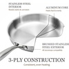 image:imageCAROTE 3Piece TriPly Stainless Steel Frying Pan Set Skillet Set 81012 Induction Compatible Oven amp Dishwasher Safe Silver HandleSilver