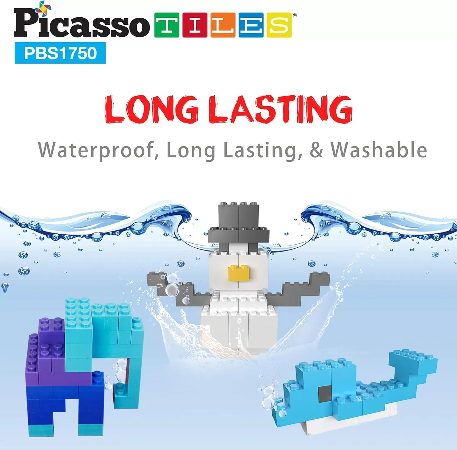 imagePicassoTiles 100 Piece Large Construction Brick Building Blocks STEM Bricks Toy Set Creative Learning Early Education Playset 5 Colors 4 Unique Shapes Mix ampamp Match Toys for Kids Boys Girls Child Age 3PBS1750