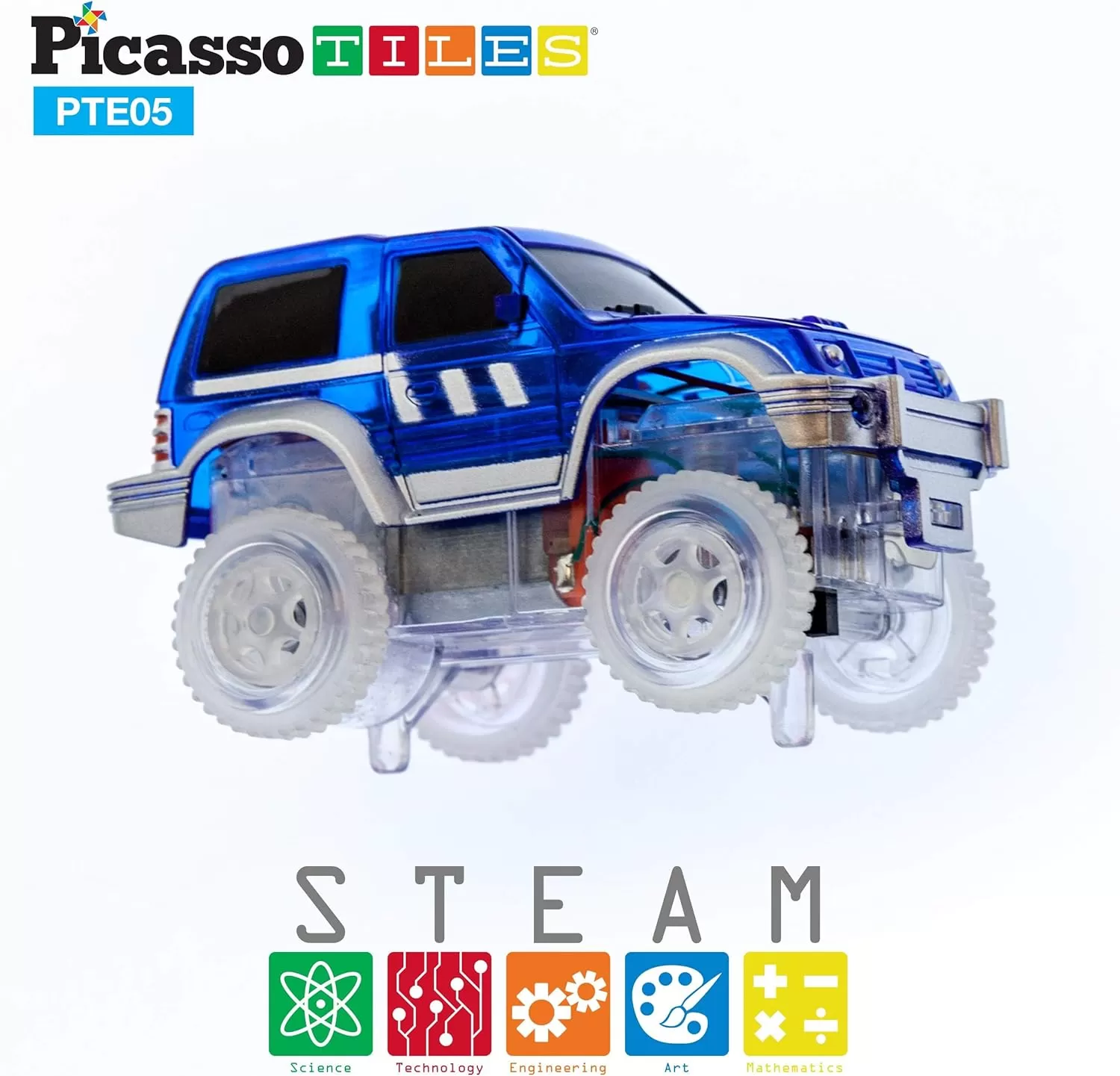 imagePicassoTiles 12 Piece Race Track AddOn Magnetic Building Block Set Magnet Tiles Construction Toy STEM Learning Kit Early Education Kids Toys Playset Pretend Play Blocks Child Brain Development PTR12PTE05