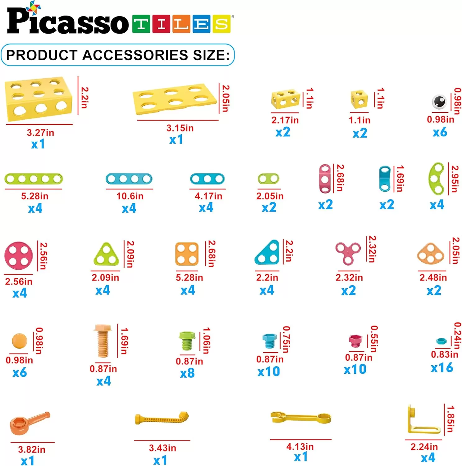 imagePicassoTiles 152 Pieces Building Block Set Kid Toy STEM Construction Sensory Toys Gifts Engineering Kit Educational wIdea Book Design Guide Storage Carry Box Power Drill Ratchet Age 3 PTN152115pc
