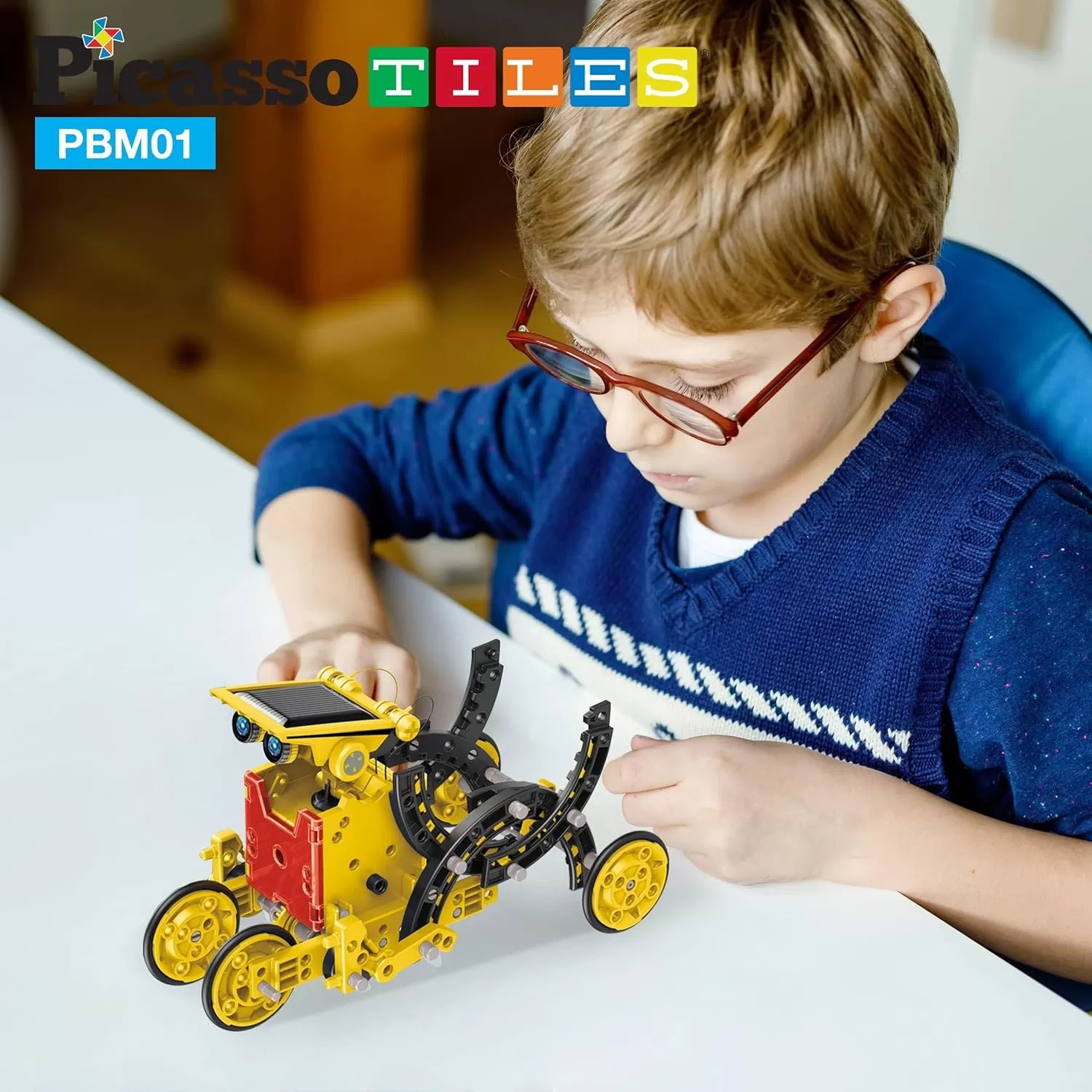 imagePicassoTiles 152 Pieces Building Block Set Kid Toy STEM Construction Sensory Toys Gifts Engineering Kit Educational wIdea Book Design Guide Storage Carry Box Power Drill Ratchet Age 3 PTN15212in1 Robot