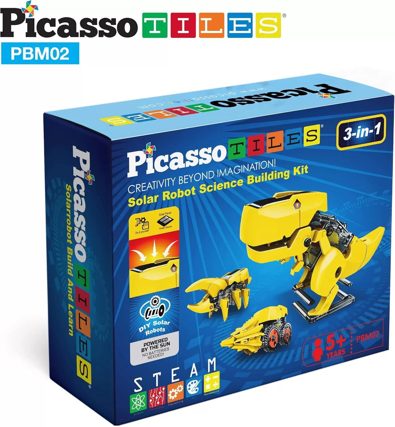 imagePicassoTiles 152 Pieces Building Block Set Kid Toy STEM Construction Sensory Toys Gifts Engineering Kit Educational wIdea Book Design Guide Storage Carry Box Power Drill Ratchet Age 3 PTN1523in1 Dinosaur