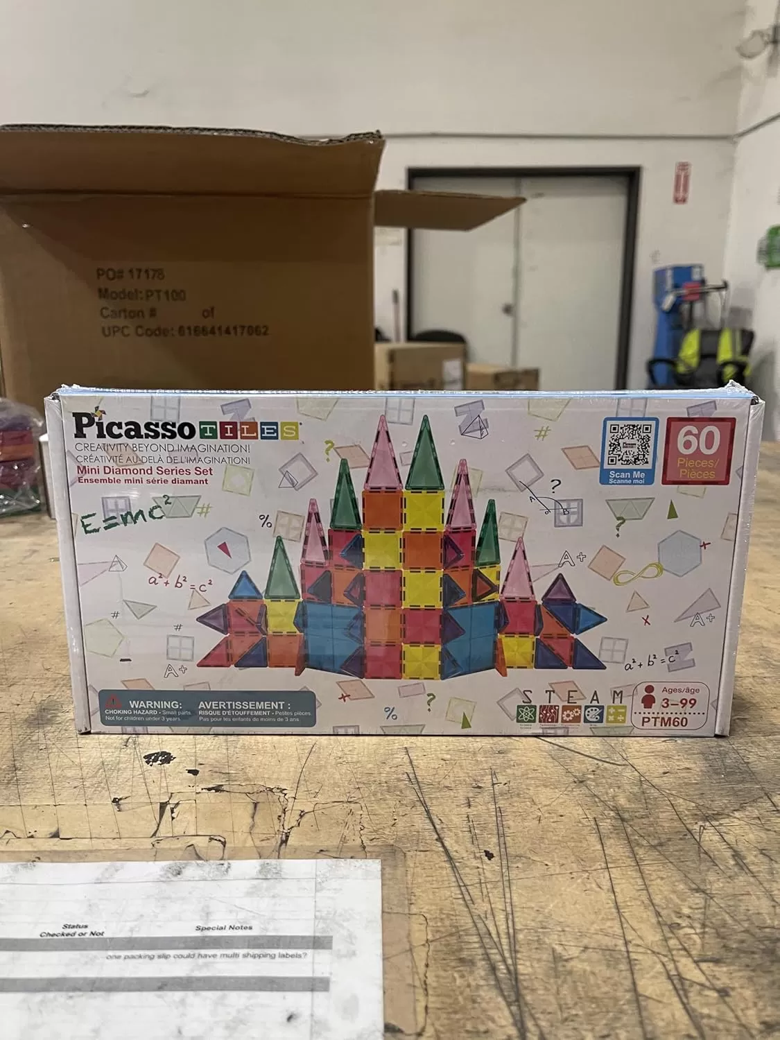 imagePicassoTiles 60 Piece Magnetic Building Block Mini Diamond Series Travel Size OnTheGo Construction Toy Set STEM Learning Kit Educational Playset Child Brain Development Stacking Blocks PTM60