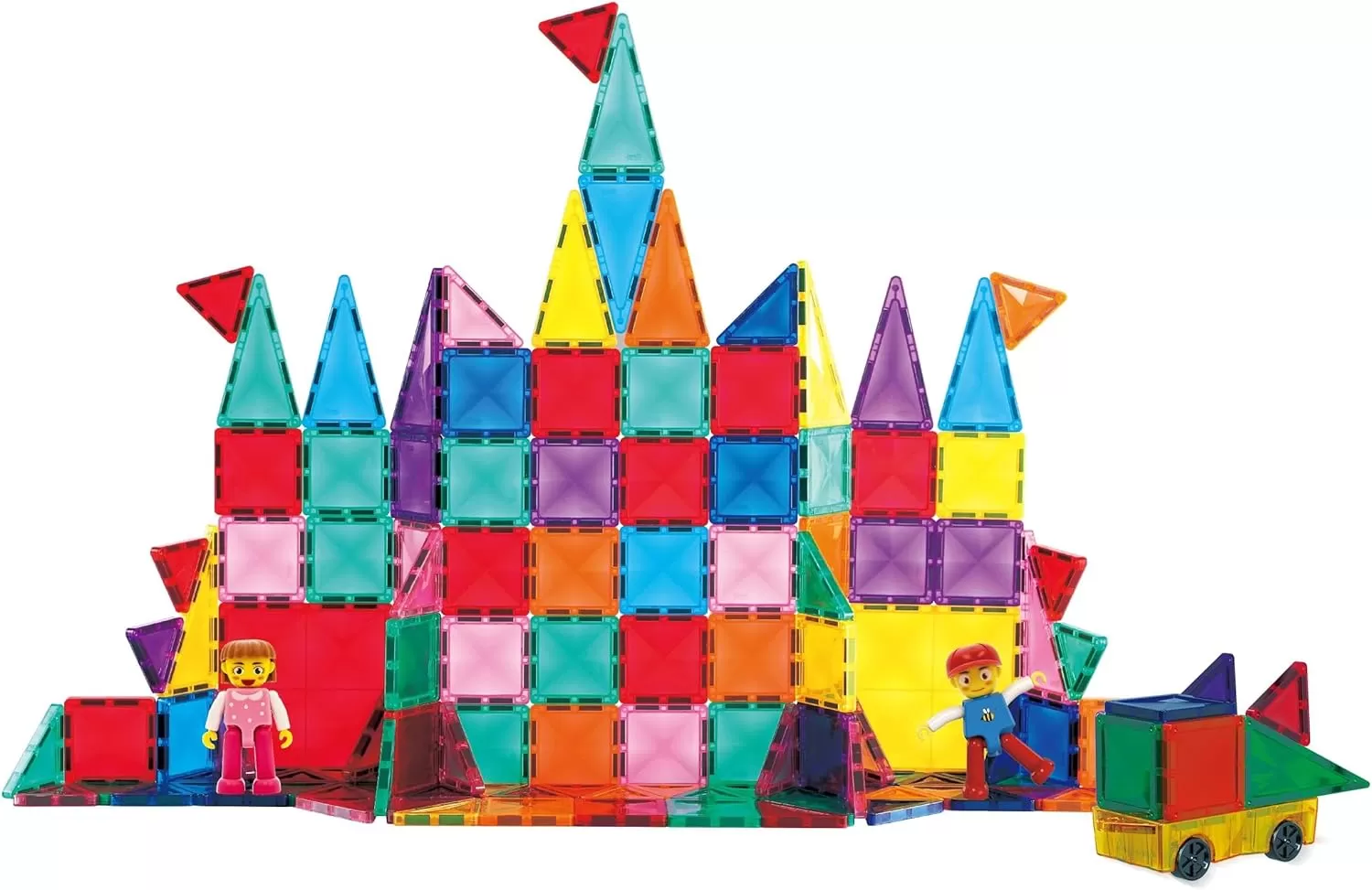 imagePicassoTiles 80 Piece Mini Size Magnetic Tiles Sensory Magnet Toys Diamond Series Construction Building Blocks Set STEM Learning Travel Size Educational Toy for Kids Boys Girls Toddlers Age 3 PTM80120pc