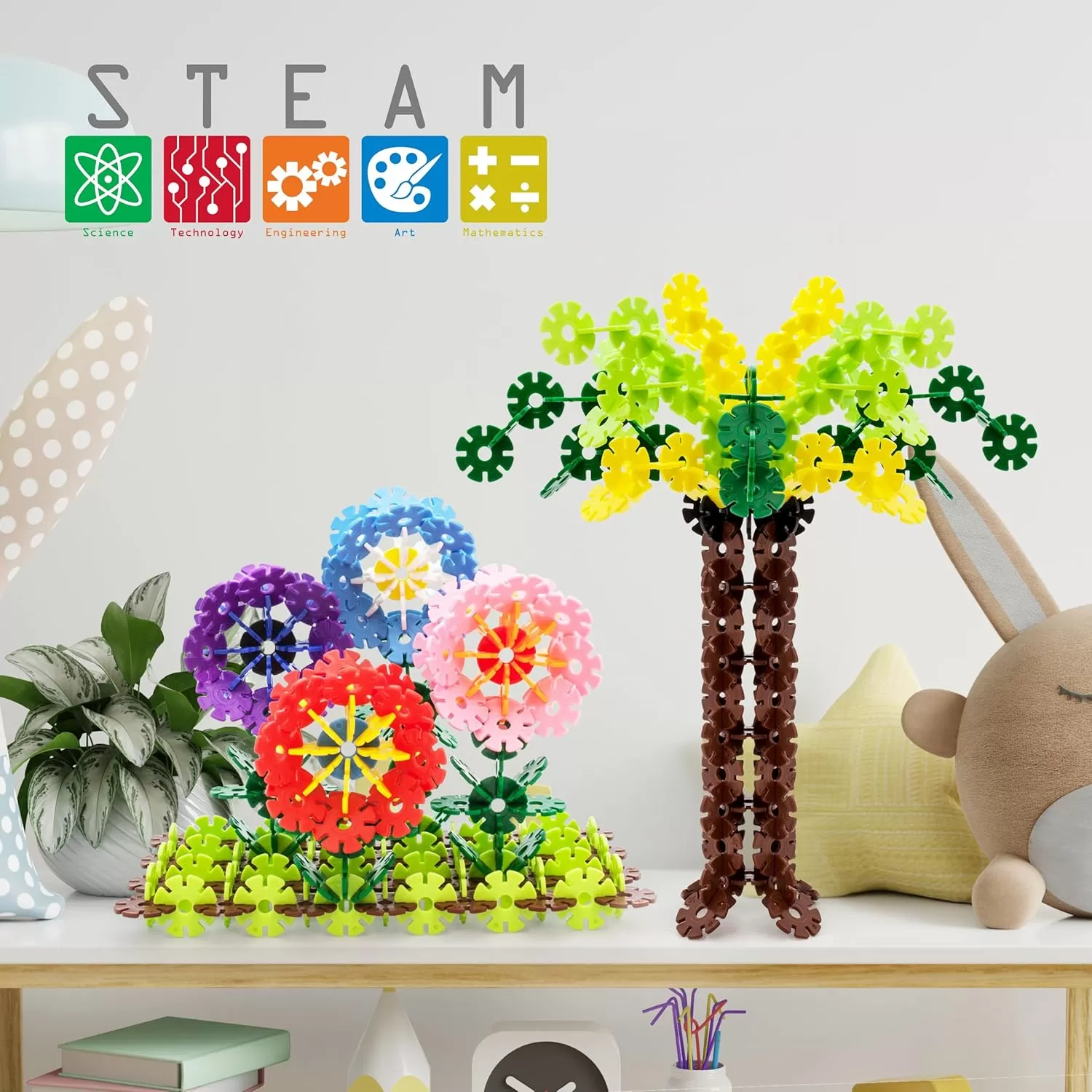 imagePicassoTiles Construction Building Chips Block 300 Piece Set Interlocking Plastic Disc STEM Learning Toy Creative Education Child Brain Development Play for Toddler Kids Boys Girls Ages 3 ampamp Up PTF300