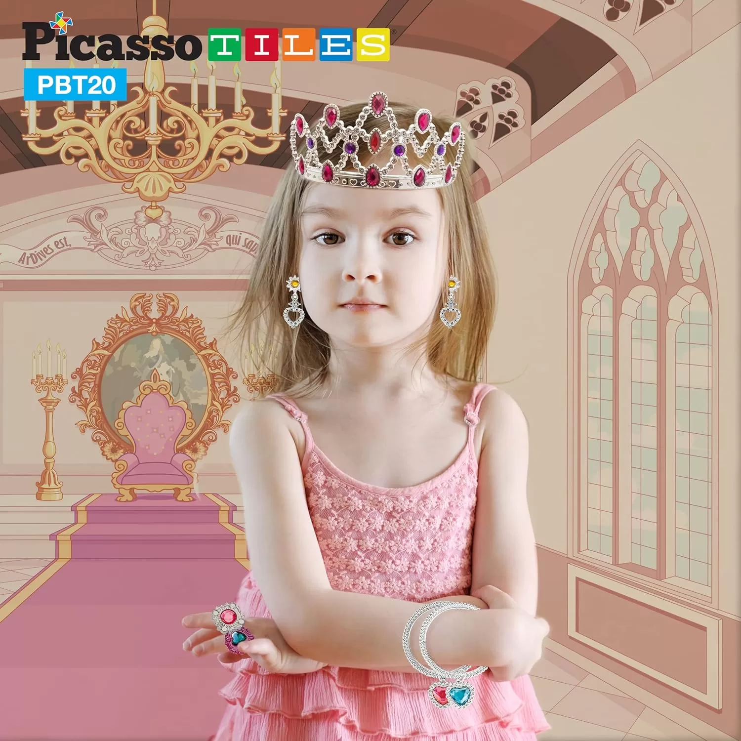 imagePicassoTiles Kids Fairytale Royal Princess Dress Up Pretend Play Tiara Jewelry Boutique Shoes ampamp Fashion Accessories Toy Collection For Girls Children Ages 5 STEM Creative Imagination Toys