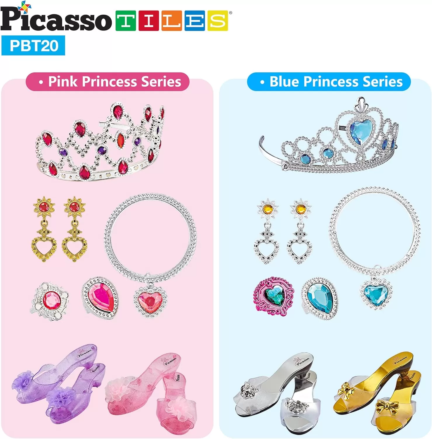 imagePicassoTiles Kids Fairytale Royal Princess Dress Up Pretend Play Tiara Jewelry Boutique Shoes ampamp Fashion Accessories Toy Collection For Girls Children Ages 5 STEM Creative Imagination Toys