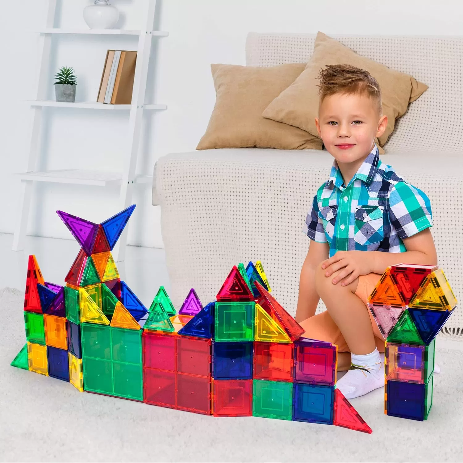imagePicassoTiles Mega Building Bundle 100PC  60PC Magnet Tiles Construction Blocks Playsets STEAM Learning ampamp Educational Sensory Playset for Preschool ampamp Kindergarten Kids Ages 3 A Classroom Must Have