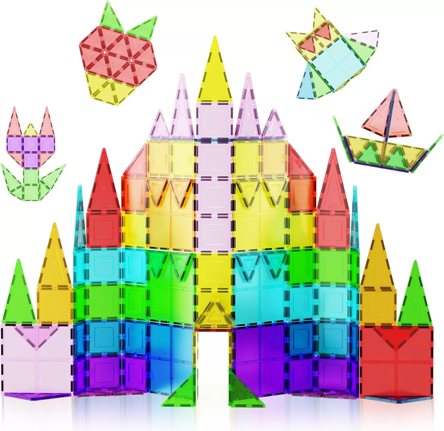 imagePicassoTiles Mega Building Bundle 100PC  60PC Magnet Tiles Construction Blocks Playsets STEAM Learning ampamp Educational Sensory Playset for Preschool ampamp Kindergarten Kids Ages 3 A Classroom Must Have