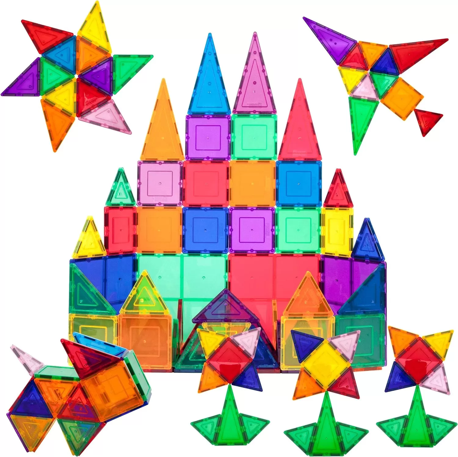 imagePicassoTiles Mega Building Bundle 100PC  60PC Magnet Tiles Construction Blocks Playsets STEAM Learning ampamp Educational Sensory Playset for Preschool ampamp Kindergarten Kids Ages 3 A Classroom Must Have