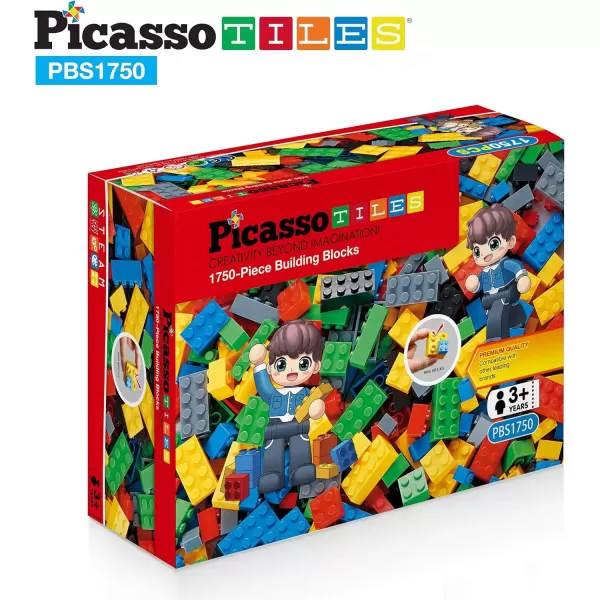 imagePicassoTiles 100 Piece Large Construction Brick Building Blocks STEM Bricks Toy Set Creative Learning Early Education Playset 5 Colors 4 Unique Shapes Mix ampamp Match Toys for Kids Boys Girls Child Age 3PBS1750