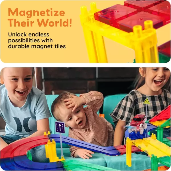 imagePicassoTiles 12 Piece Race Track AddOn Magnetic Building Block Set Magnet Tiles Construction Toy STEM Learning Kit Early Education Kids Toys Playset Pretend Play Blocks Child Brain Development PTR12PTR100