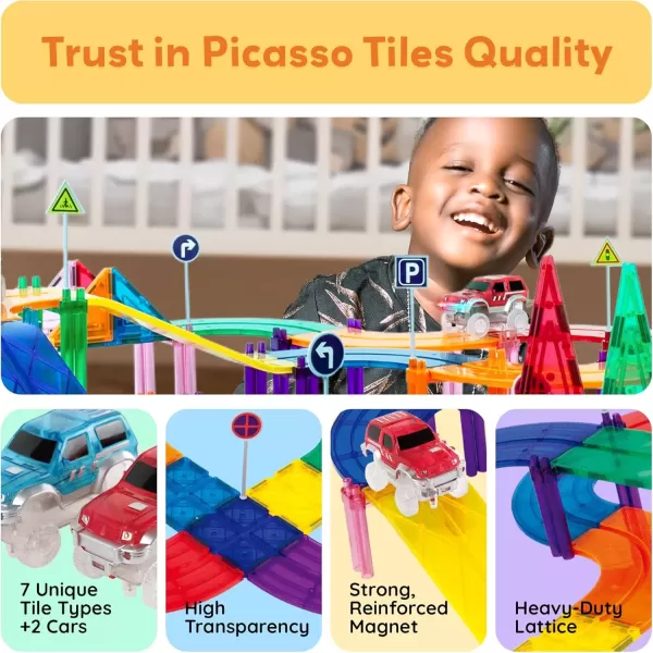 imagePicassoTiles 12 Piece Race Track AddOn Magnetic Building Block Set Magnet Tiles Construction Toy STEM Learning Kit Early Education Kids Toys Playset Pretend Play Blocks Child Brain Development PTR12PTR128