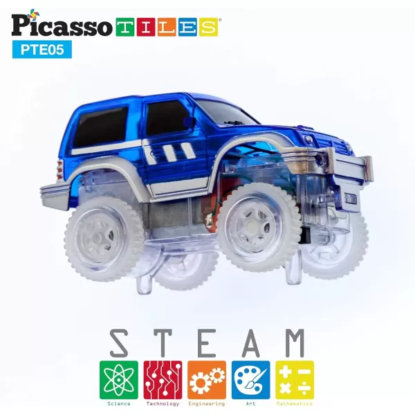 imagePicassoTiles 12 Piece Race Track AddOn Magnetic Building Block Set Magnet Tiles Construction Toy STEM Learning Kit Early Education Kids Toys Playset Pretend Play Blocks Child Brain Development PTR12PTE05