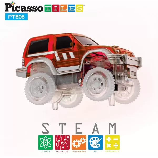 imagePicassoTiles 12 Piece Race Track AddOn Magnetic Building Block Set Magnet Tiles Construction Toy STEM Learning Kit Early Education Kids Toys Playset Pretend Play Blocks Child Brain Development PTR12PTE05