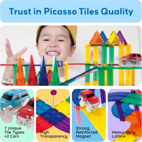imagePicassoTiles 12 Piece Race Track AddOn Magnetic Building Block Set Magnet Tiles Construction Toy STEM Learning Kit Early Education Kids Toys Playset Pretend Play Blocks Child Brain Development PTR12PTR100