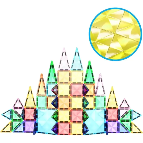 imagePicassoTiles 60 Piece Magnetic Building Block Mini Diamond Series Travel Size OnTheGo Construction Toy Set STEM Learning Kit Educational Playset Child Brain Development Stacking Blocks PTM60