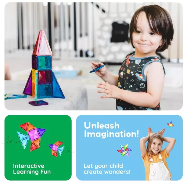 imagePicassoTiles 80 Piece Mini Size Magnetic Tiles Sensory Magnet Toys Diamond Series Construction Building Blocks Set STEM Learning Travel Size Educational Toy for Kids Boys Girls Toddlers Age 3 PTM80100pc