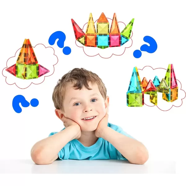 imagePicassoTiles 80 Piece Mini Size Magnetic Tiles Sensory Magnet Toys Diamond Series Construction Building Blocks Set STEM Learning Travel Size Educational Toy for Kids Boys Girls Toddlers Age 3 PTM8024pc