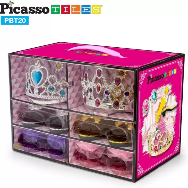 imagePicassoTiles Kids Fairytale Royal Princess Dress Up Pretend Play Tiara Jewelry Boutique Shoes ampamp Fashion Accessories Toy Collection For Girls Children Ages 5 STEM Creative Imagination Toys
