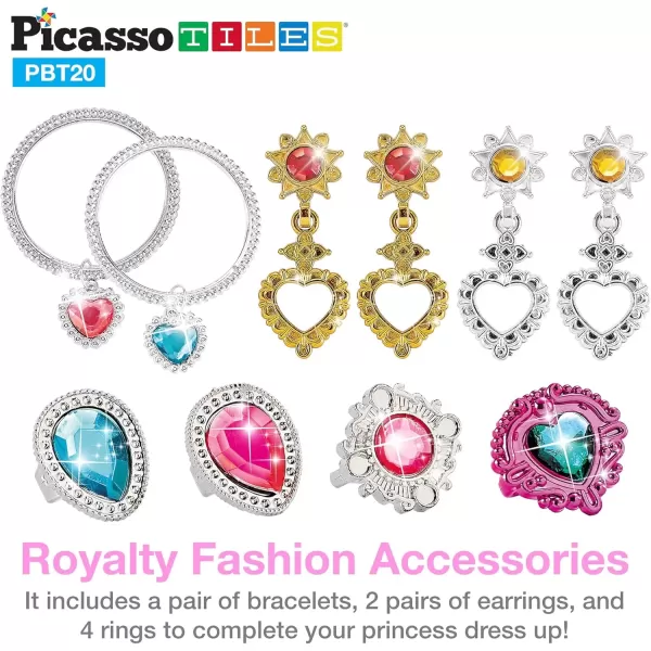 imagePicassoTiles Kids Fairytale Royal Princess Dress Up Pretend Play Tiara Jewelry Boutique Shoes ampamp Fashion Accessories Toy Collection For Girls Children Ages 5 STEM Creative Imagination Toys