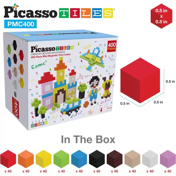 imagePicasso Cubes 05 Pixel Magnetic Puzzle Cube 400 Piece Mix ampamp Match Sensory Toys STEAM Education Learning Building Block Magnets Children Construction Toy Set Stacking Magnet Creative Kit PMC400400pcs Magnetic Puzzle