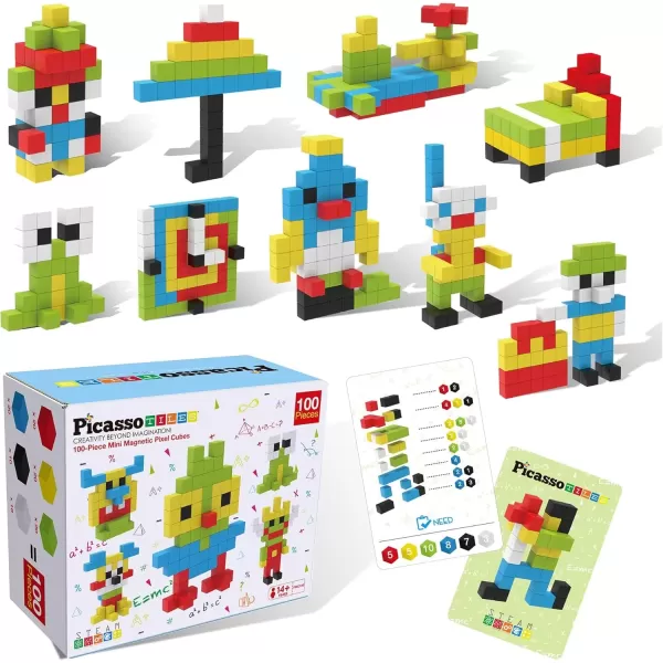 imagePicasso Cubes 05 Pixel Magnetic Puzzle Cube 400 Piece Mix ampamp Match Sensory Toys STEAM Education Learning Building Block Magnets Children Construction Toy Set Stacking Magnet Creative Kit PMC400100pcs Magnetic Puzzle