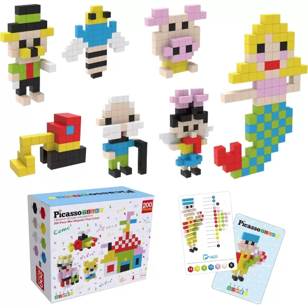 imagePicasso Cubes 05 Pixel Magnetic Puzzle Cube 400 Piece Mix ampamp Match Sensory Toys STEAM Education Learning Building Block Magnets Children Construction Toy Set Stacking Magnet Creative Kit PMC400200pcs Magnetic Puzzle