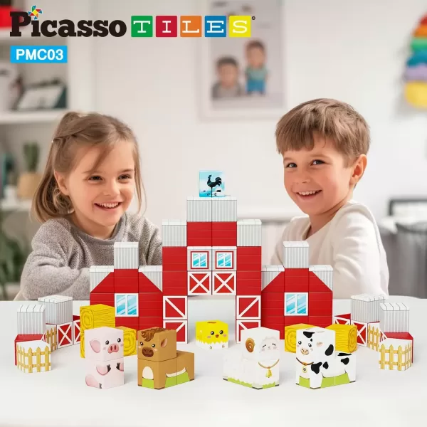 imagePicasso Cubes 05 Pixel Magnetic Puzzle Cube 400 Piece Mix ampamp Match Sensory Toys STEAM Education Learning Building Block Magnets Children Construction Toy Set Stacking Magnet Creative Kit PMC400Cube Farm House Theme