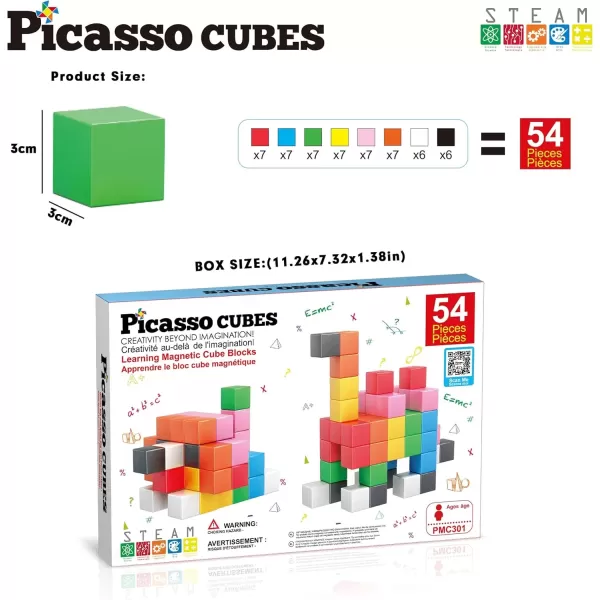 imagePicasso Cubes 05 Pixel Magnetic Puzzle Cube 400 Piece Mix ampamp Match Sensory Toys STEAM Education Learning Building Block Magnets Children Construction Toy Set Stacking Magnet Creative Kit PMC40054 Pieces 12 3CM