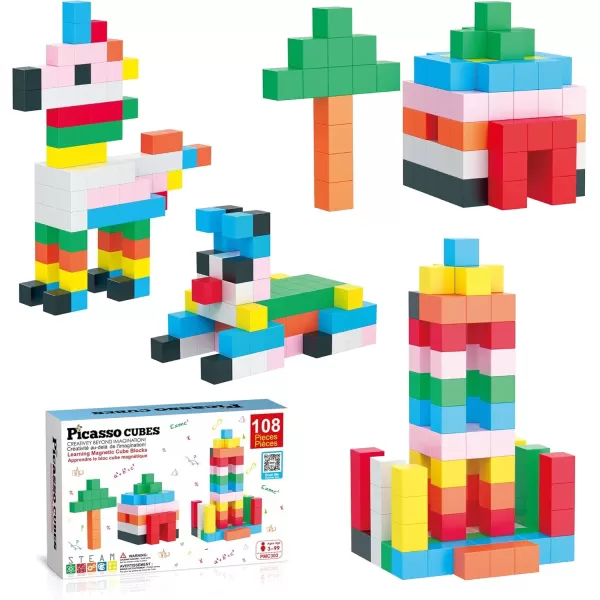 imagePicasso Cubes 05 Pixel Magnetic Puzzle Cube 400 Piece Mix ampamp Match Sensory Toys STEAM Education Learning Building Block Magnets Children Construction Toy Set Stacking Magnet Creative Kit PMC400108 Pieces 12 3CM