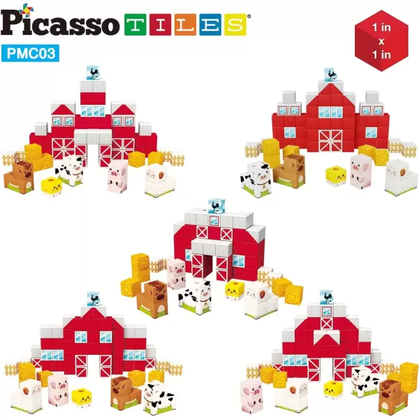imagePicasso Cubes 05 Pixel Magnetic Puzzle Cube 400 Piece Mix ampamp Match Sensory Toys STEAM Education Learning Building Block Magnets Children Construction Toy Set Stacking Magnet Creative Kit PMC400Cube Farm House Theme