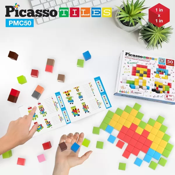 imagePicasso Cubes Kids Pixel 1 Magnetic Puzzle Cube Mix ampamp Match wFree Ideabook Sensory Toys STEAM Learning Building Block Magnets Construction Toy Set Stacking Magnet Creative Kit