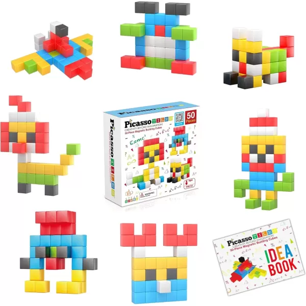 imagePicasso Cubes Kids Pixel 1 Magnetic Puzzle Cube Mix ampamp Match wFree Ideabook Sensory Toys STEAM Learning Building Block Magnets Construction Toy Set Stacking Magnet Creative Kit
