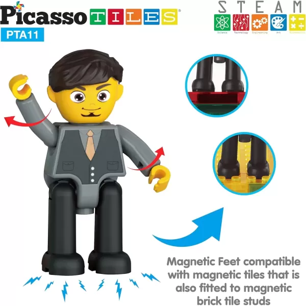 imagePicasso Toys Magnetic Action Figures 8 Piece Family Character for Construction Building Block Tiles Toddler Toy Set Magnet Expansion Variety Pack Educational STEM Learning Kit Pretend Playset PTA118 Family
