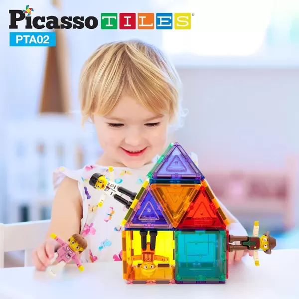 imagePicasso Toys Magnetic Action Figures 8 Piece Family Character for Construction Building Block Tiles Toddler Toy Set Magnet Expansion Variety Pack Educational STEM Learning Kit Pretend Playset PTA114 Profession