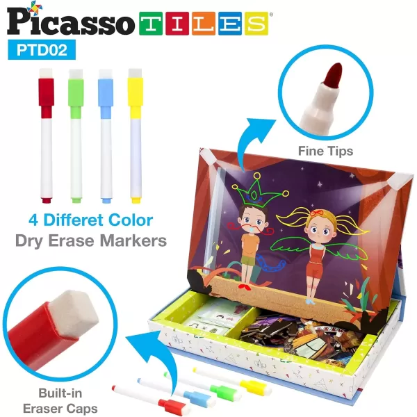 imagePicassoTiles 115 Piece Magnetic FaceBoard Mix ampamp Match Activity DIY Dress Up Puzzle Book Kids Toy Set Educational Playset STEM Learning 20 FREE Unique Creative Inspirational Style Building Idea Cards