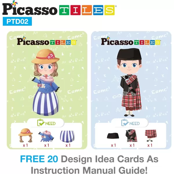 imagePicassoTiles 115 Piece Magnetic FaceBoard Mix ampamp Match Activity DIY Dress Up Puzzle Book Kids Toy Set Educational Playset STEM Learning 20 FREE Unique Creative Inspirational Style Building Idea Cards
