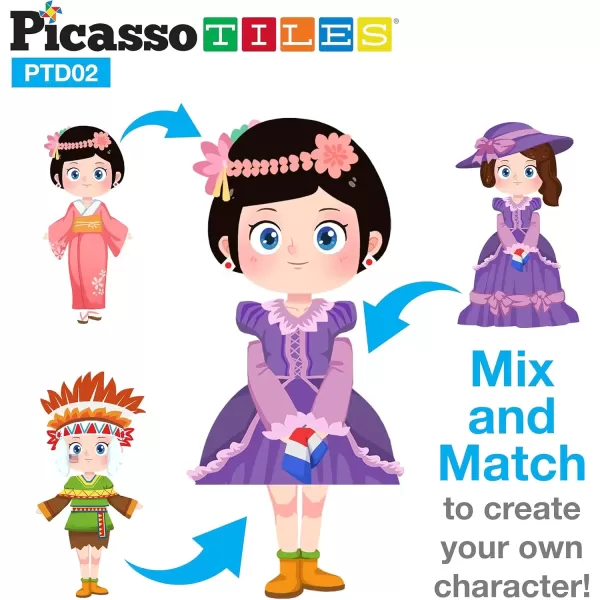 imagePicassoTiles 115 Piece Magnetic FaceBoard Mix ampamp Match Activity DIY Dress Up Puzzle Book Kids Toy Set Educational Playset STEM Learning 20 FREE Unique Creative Inspirational Style Building Idea Cards