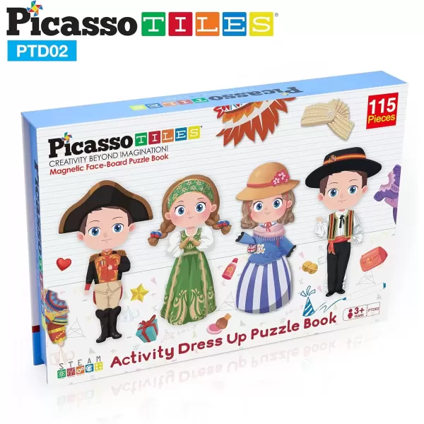 imagePicassoTiles 115 Piece Magnetic FaceBoard Mix ampamp Match Activity DIY Dress Up Puzzle Book Kids Toy Set Educational Playset STEM Learning 20 FREE Unique Creative Inspirational Style Building Idea Cards
