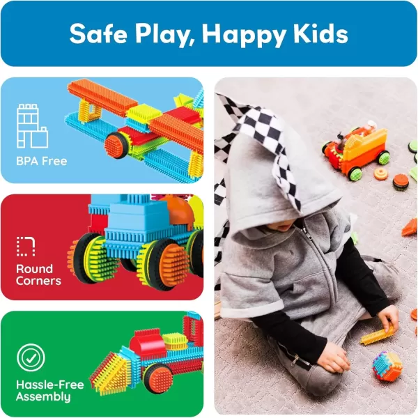 imagePicassoTiles 120pcs Hedgehog Interlocking Building Blocks Tiles Construction Toy Set Learning Playset STEAM Development Preschool Kindergarten Toy for Kids Age3 PTB120120 pcs